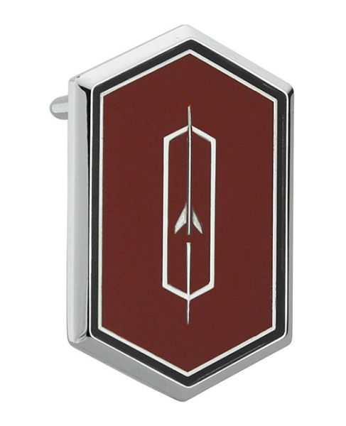 Sail Panel Emblem for 1974-75 Oldsmobile Cutlass Supreme - Rocket/red