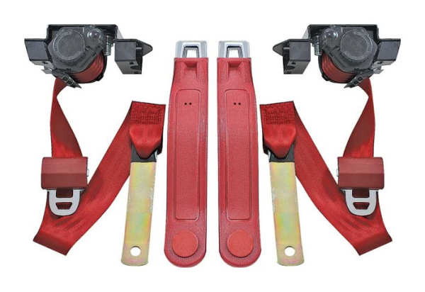 Front Seat Belts for 1974-81 Chevrolet Camaro - Red