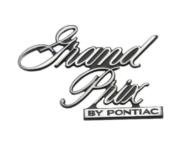 Header Panel Emblem for 1977 Pontiac Grand Prix - Script Grand Prix