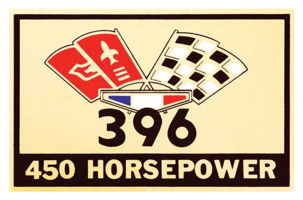 396/450-HP Crossed Flags Air Cleaner Decal