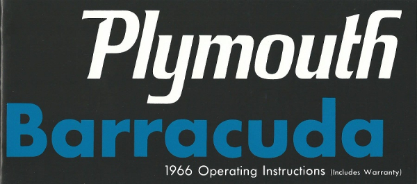1966 Plymouth Barracuda - Owners Manual (english)