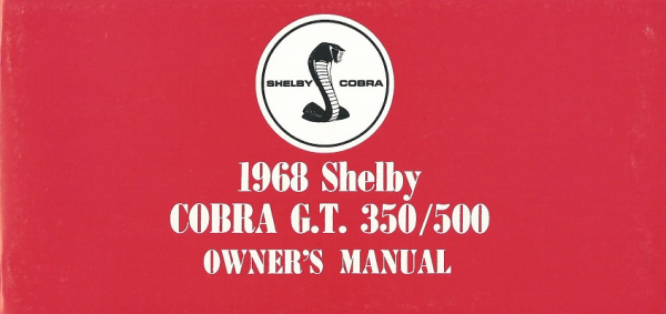 1968 Shelby Mustang - Betriebsanleitung (englisch)