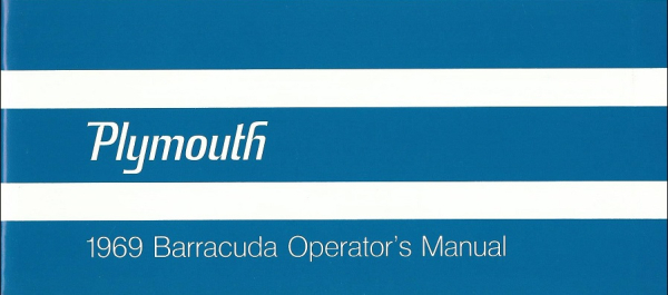 1969 Plymouth Barracuda - Betriebsanleitung (englisch)