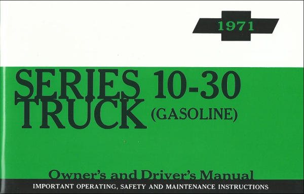 Betriebsanleitung für 1971 Chevrolet Pickup / Truck Serie 10-30 Benziner (englisch)