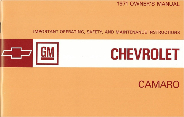 1971 Chevrolet Camaro - Owners Manual (English)