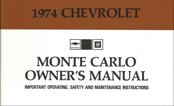 1974 Chevrolet Monte Carlo - Owners Manual (english)