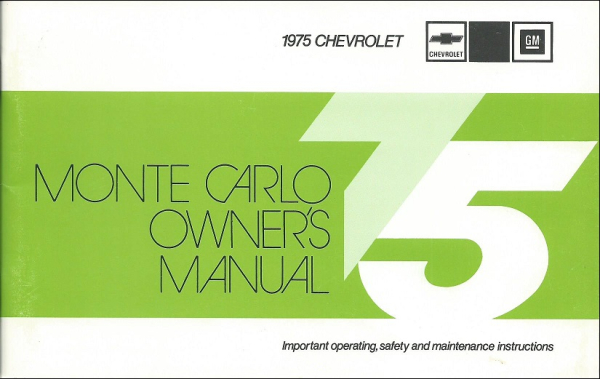 1975 Chevrolet Monte Carlo - Owners Manual (english)