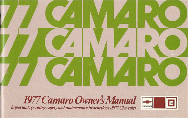 1977 Chevrolet Camaro - Betriebsanleitung (englisch)