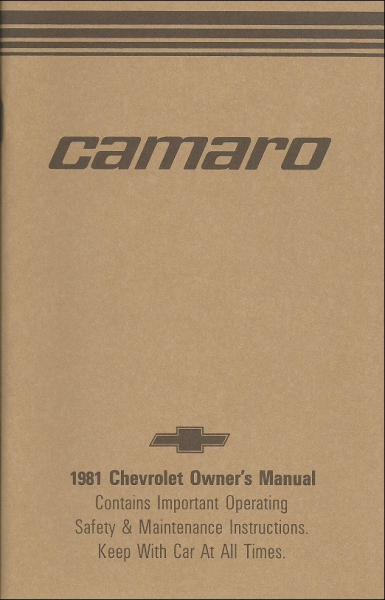 1981 Chevrolet Camaro - Betriebsanleitung (englisch)