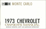 1973 Chevrolet Monte Carlo - Betriebsanleitung (englisch)